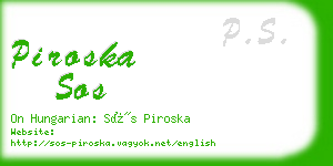 piroska sos business card